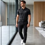 Men's acid wash collar T-shirt