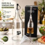 Unbreakable Acrylic Olive Oil Dispenser Bottle 800ml with Drip-Free Pourer Spout and Free Funnel