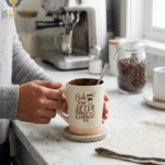 Ceramic coffee mug with handle and printed Me & Coffee