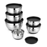 Stainless Steel Mixing Bowl Set with Lids – Kitchen Food Prep & Serving Bowls